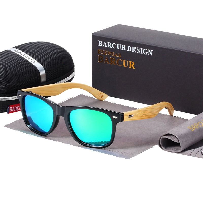 BARCUR Polarized Bamboo Sunglasses Men Wooden Sun Glasses Women Brand Original Wood Glasses Oculos De Sol Masculino