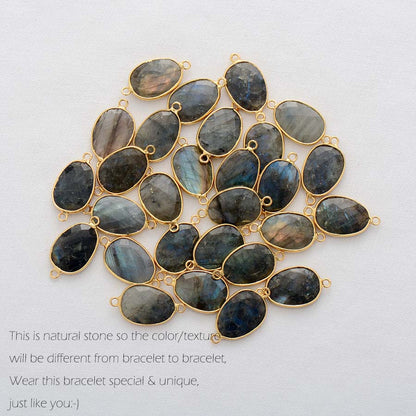 High End Women Bracelets Labradorite Stretch Bracelets Natural Stone Charm Elastic Statement Bracelet Jewelry Wholesale
