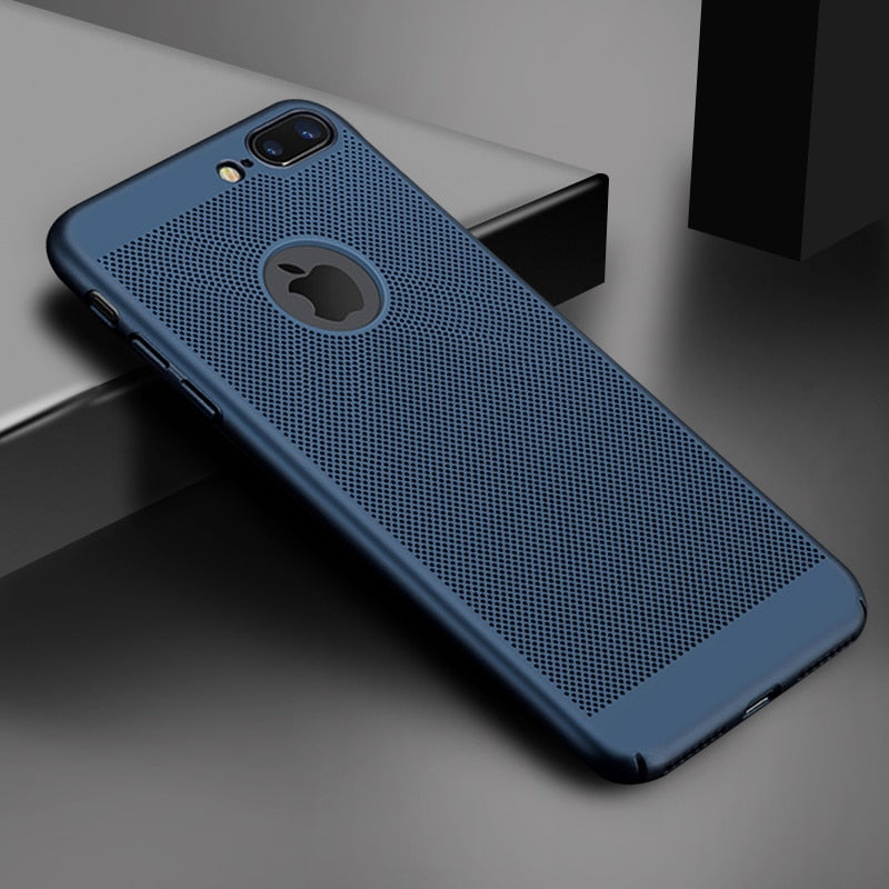 Ultra Slim Phone Case For iPhone 6 6s 7 8 Plus Hollow Heat Dissipation Case Hard PC For iPhone 5 S SE 11 12 Pro XR X XS MAX i12