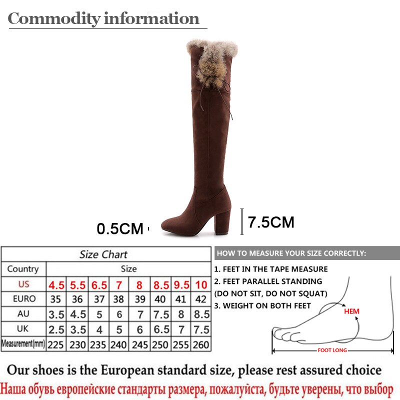 Gdgydh Female Snow Boots Winter Warm Shoes Woman Suede Over the Knee High Booties Shoes High Quality 2019 New Arrival Plush