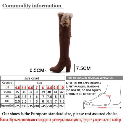 Gdgydh Female Snow Boots Winter Warm Shoes Woman Suede Over the Knee High Booties Shoes High Quality 2019 New Arrival Plush