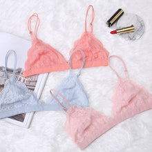 将图片加载到图库查看器，New Sexy Floral Lace Bra Thin Wire Free Bralette Comfortable Adjusted Underwear Women Lace Bra Brassiere Girl Small Cup Lingerie
