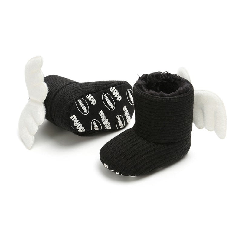 Winter Knitted Baby Warm Shoes Cute Baby Boot Kids Newborn Toddler Super Warm Wings Fly Boots