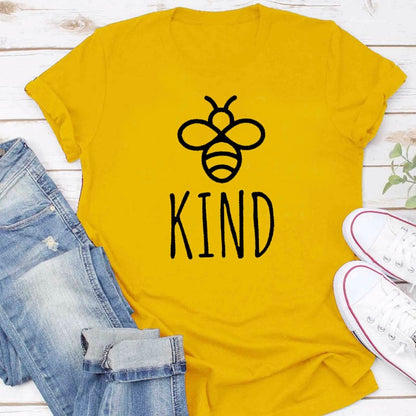 Be Kind Graphic T-shirt Women Girls Cotton Oversized T-shirt Summer Fashion Bees Print Top Harajuku Tshirt Unisex Tee Drop Shipping