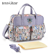 Cargar imagen en el visor de la galería, Insular New Style Waterproof Diaper Bag Large Capacity Messenger Travel Bag Multifunctional Maternity Mother Baby Stroller Bags
