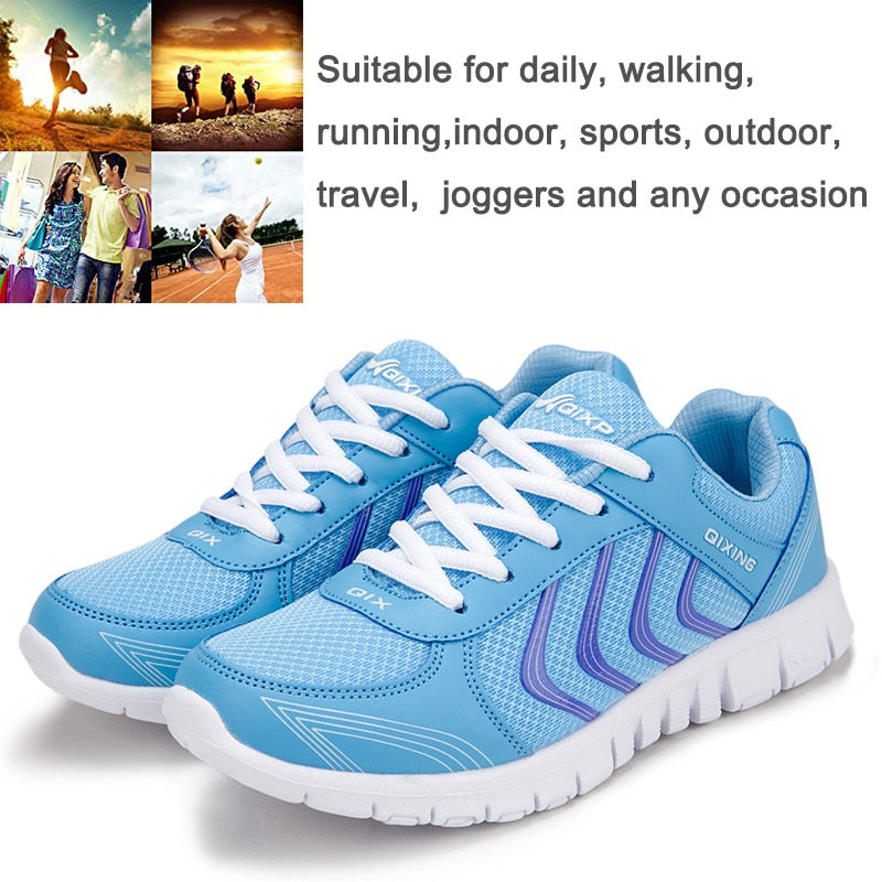Sneakers women running shoes 2021 fashion solid breathable mesh casual shoes woman lace-up unisex sports shoes women sneakers