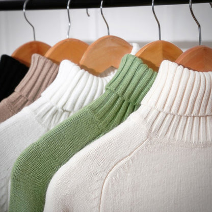 SURMIITRO Cashmere Knitted Sweater Women 2020 Autumn Winter Korean Turtleneck Long Sleeve Pullover Female Jumper Green Knitwear