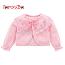 将图片加载到图库查看器，Lawadka 100%Cotton Baby Coat Girl Bow Lace Princess Baby Coat Newborn Wedding Birthday Party Baby Girls Outerwear Baby Clothes
