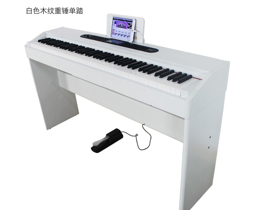 BAIYUAN 88 Keys Digital Electronic Piano Wood Grain Single - Pedal vertical heavy hammer teaching piano adult grading efforts
