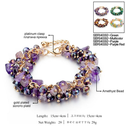 CHICVIE Charm Bracelets & Bangles with Stones Gold color Bracelet Femme for Women Jewelry personalized Purple Bracelet SBR140192