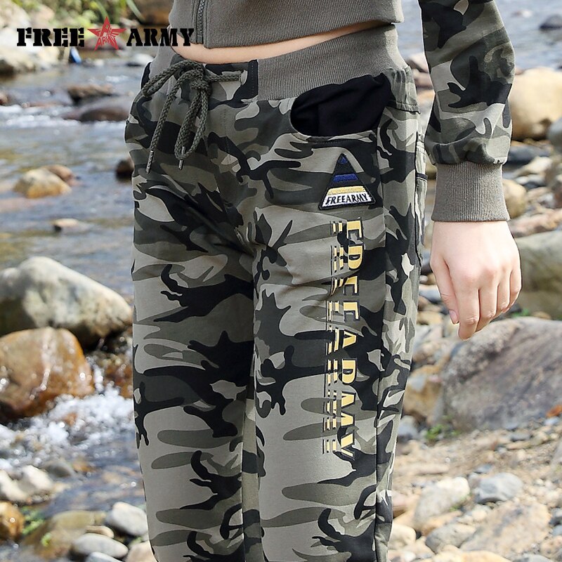 Women's Army Camouflage Pants Slim Pants Ladies Military Trousers Print Elastic Waist Fashion Casual Pants Female