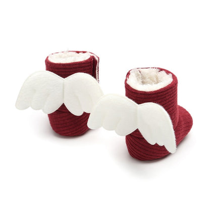 Winter Knitted Baby Warm Shoes Cute Baby Boot Kids Newborn Toddler Super Warm Wings Fly Boots