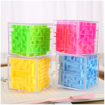 TOBEFU 3D Maze Magic Cube Transparent Six-sided Puzzle Speed Cube Rolling Ball Game Cubos Maze Toys for Children Educational