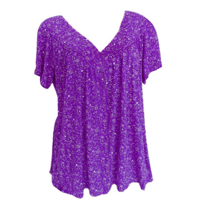 Women's Loose Casual Blouse Shirts V Neck Short Sleeve Bohemian Print Tops For Fashion Woman Femme Camisas Mujer