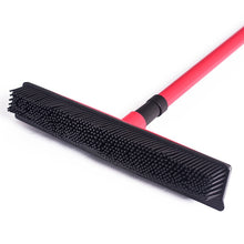 Load image into Gallery viewer, Long Push Rubber Broom Bristles Sweeper Squeegee Scratch Free Bristle Broom for Pet Cat Dog Hair Carpet Hardwood Windows Clean
