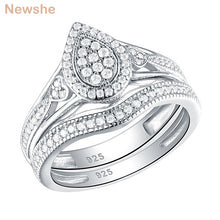 Charger l&#39;image dans la galerie, Newshe 925 Sterling Silver Wedding Rings For Women Pear &amp; Heart Shape Round Cut AAA CZ Engagement Ring Bridal Set Trendy Jewelry
