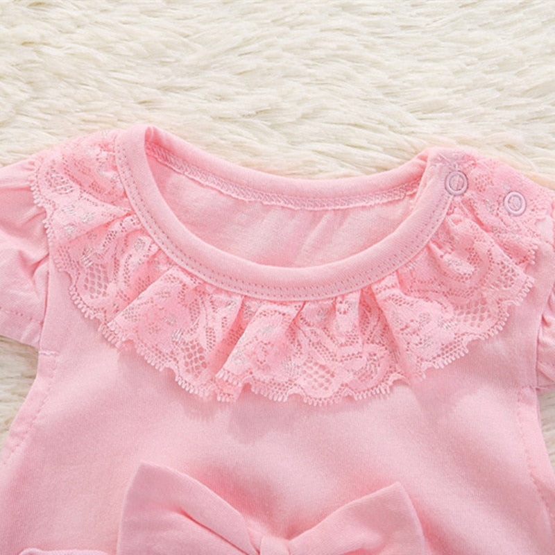 Lawadka Summer Style Lace Cotton Baby Rompers Bowknot Newborn Infant Clothing Toddler Baby Girls Jumpsuits