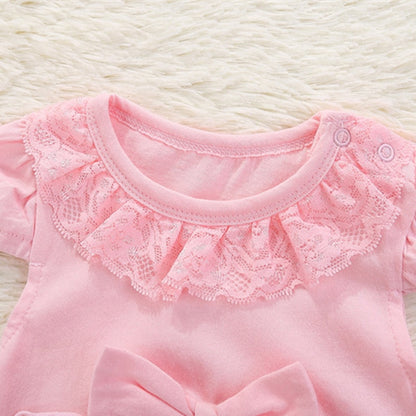 Lawadka Summer Style Lace Cotton Baby Rompers Bowknot Newborn Infant Clothing Toddler Baby Girls Jumpsuits
