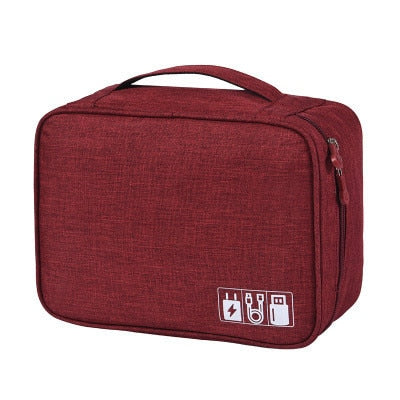 Travel Cable Bag Portable Digital USB Gadget Organizer Charger Wires Cosmetic Zipper Storage Pouch kit Case Accessories Supplies
