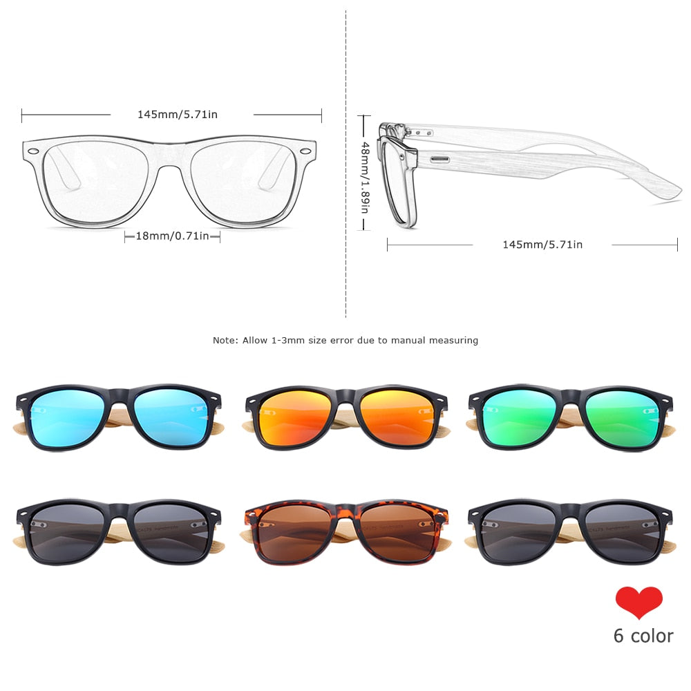 BARCUR Polarized Bamboo Sunglasses Men Wooden Sun Glasses Women Brand Original Wood Glasses Oculos De Sol Masculino