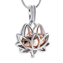 Load image into Gallery viewer, Stainless Steel Lotus Flower Keepsake Pendant For Women Mini Cremation Urn Jewelry Memorial Jewelry Ashes Locket 2 Colors
