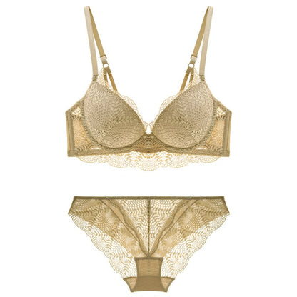 TERMEZY New Women underwear Set Lace Sexy Push-up Bra And Panty Sets Comfortable Brassiere Adjustable Straps Gathered Lingerie