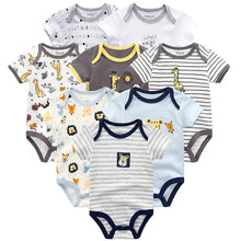 将图片加载到图库查看器，Baby Clothes 8Pcs/lots Unisex Newborn Boy&amp;Girl Rompers roupas de bebes Cotton Baby Toddler Jumpsuits Short Sleeve Baby Clothing
