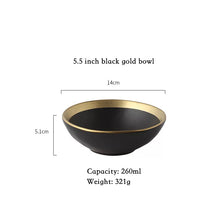 Load image into Gallery viewer, Ceramic Beef Platter Household Breakfast Plate Simple And Creative European Vegetables Platter With Gold Edge Tableware
