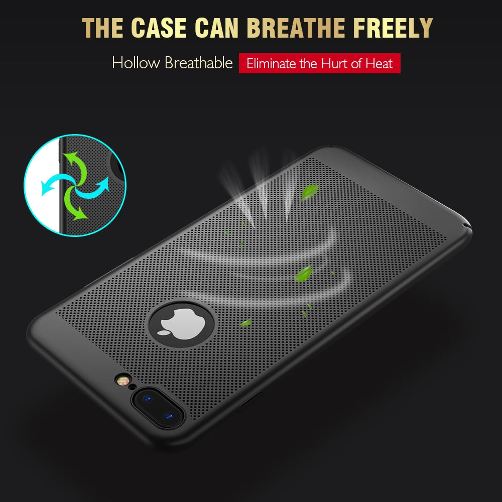 Ultra Slim Phone Case For iPhone 6 6s 7 8 Plus Hollow Heat Dissipation Case Hard PC For iPhone 5 S SE 11 12 Pro XR X XS MAX i12