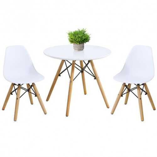Kids Modern Dining Table Set with 2 Armless Chairs