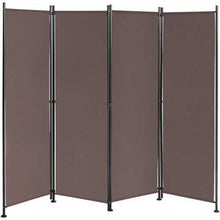 將圖片載入圖庫檢視器 4-Panel Room Divider Folding Privacy Screen-Coffee - Color: Coffee
