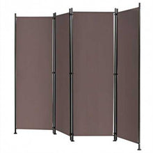 將圖片載入圖庫檢視器 4-Panel Room Divider Folding Privacy Screen-Coffee - Color: Coffee
