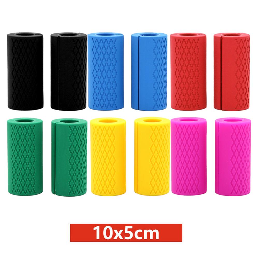 1 Pair Dumbbell Thick Bar Handles Gym Weightlifting Support Silicon Anti-Slip Protect Pad Body Building Fitness Equipment