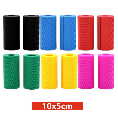 1 Pair Dumbbell Thick Bar Handles Gym Weightlifting Support Silicon Anti-Slip Protect Pad Body Building Fitness Equipment