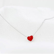 將圖片載入圖庫檢視器 Fresh Sweet Cute Heart Red Clavicle Chain 925 Sterling Silver Temperament Personality Fashion Female Necklace
