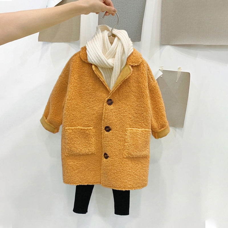 Girl Jacket Kids autumn winter Clothes Children long Jacket for Baby Girls Outerwear Coat 2020 toddlers 90~130 fashion solid