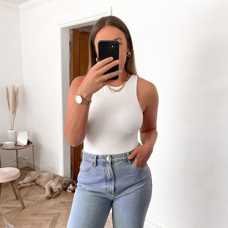 Yimunancy 5 Colors Sleeveless Bodysuit Women Solid Seamless Bodycon Bodysuit 2020 Women Ladies Skinny Bodysuit Summer Overalls
