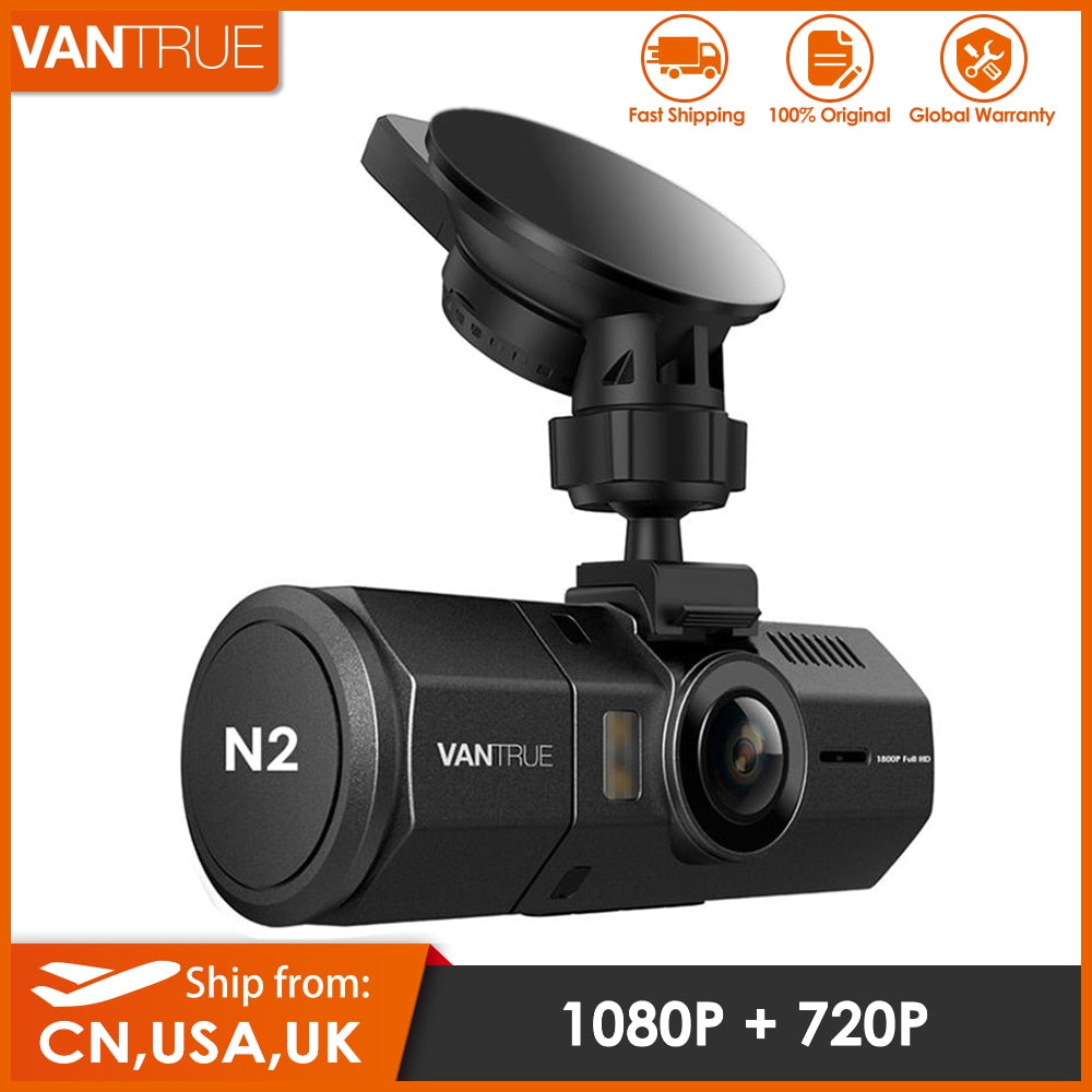 Vantrue N2 Dual Lens Dash Cam 1.5" LCD Car DVR Camera 1080P Video Register Recorder with G-Sensor, Parking Mode, Night Vision
