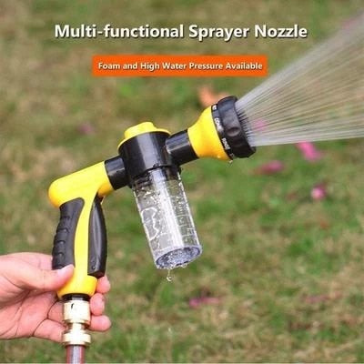 Jet Water Foam Blaster Gun High Pressure Multifunction Jet Spray Gun Soap Dispenser Hose Nozzle Car Wash Cleaning Tool Garden