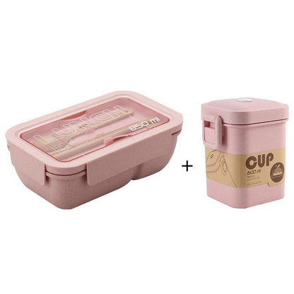 Wheat Straw Lunch Box Healthy Material Bento Boxes Microwave Dinnerware Food Storage Container Lunchbox