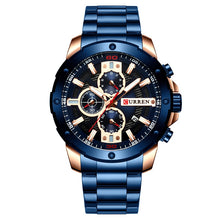 Cargar imagen en el visor de la galería, CURREN Men Watch Top Brand Stainless Steel Mens Watches Chronograph Quartz Watch Men Sports Clock Relogio Masculino Reloj Hombr
