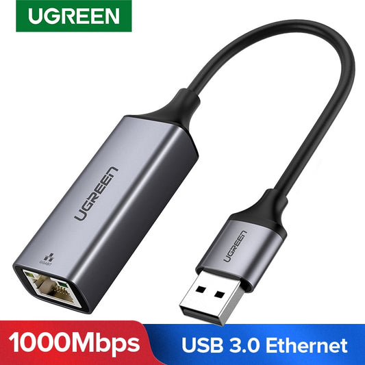 Ugreen USB Ethernet Adapter USB 3.0 2.0 Network Card to USB RJ45 Lan for Windows 10 Xiaomi Mi Box 3 Nintend Switch Ethernet USB
