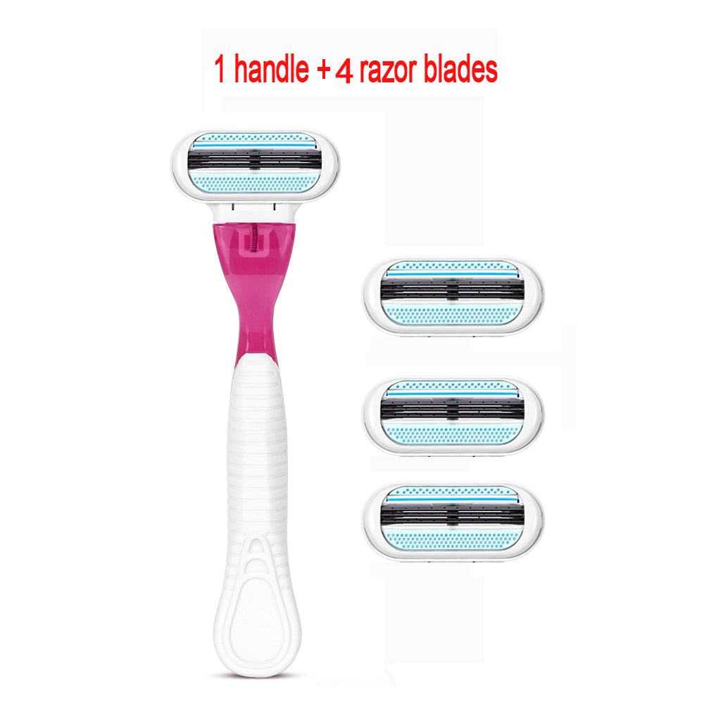 Female Safety Razor Blades Beauty Shaving For Women 3 Layer Blade Shaver Razor Blade Replacement Head For Gillette Venus