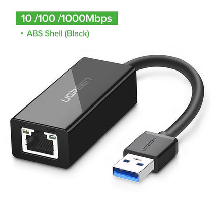 Ugreen USB Ethernet Adapter USB 3.0 2.0 Network Card to USB RJ45 Lan for Windows 10 Xiaomi Mi Box 3 Nintend Switch Ethernet USB