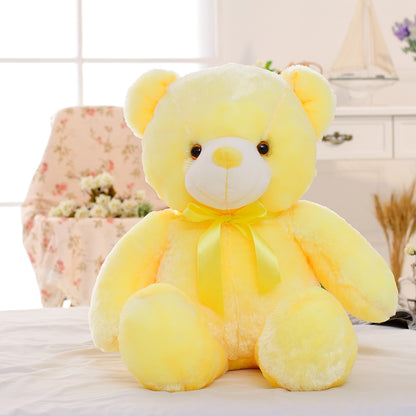 50cm Creative Light Up LED Teddy Bear Stuffed Animals Plush Toy Colorful Glowing Christmas Gift for Kids Pillow