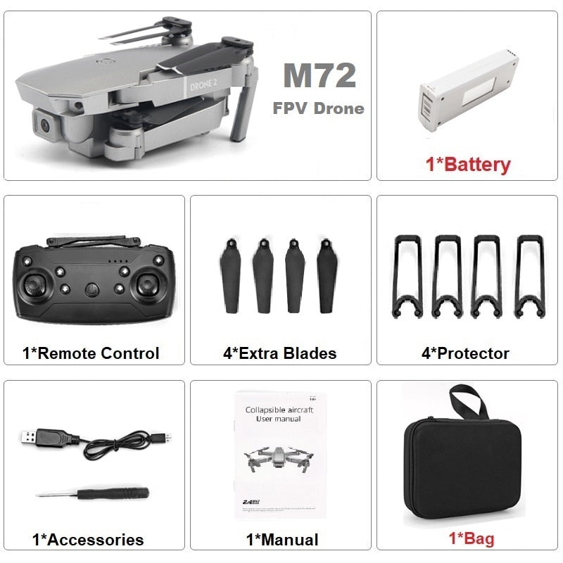 CYMARC M72 FPV RC Drone 4K Wifi HD Camera Mini Drone Optical Flow RC Quadcopter Helicopter Dron VS E68 SG107 S66