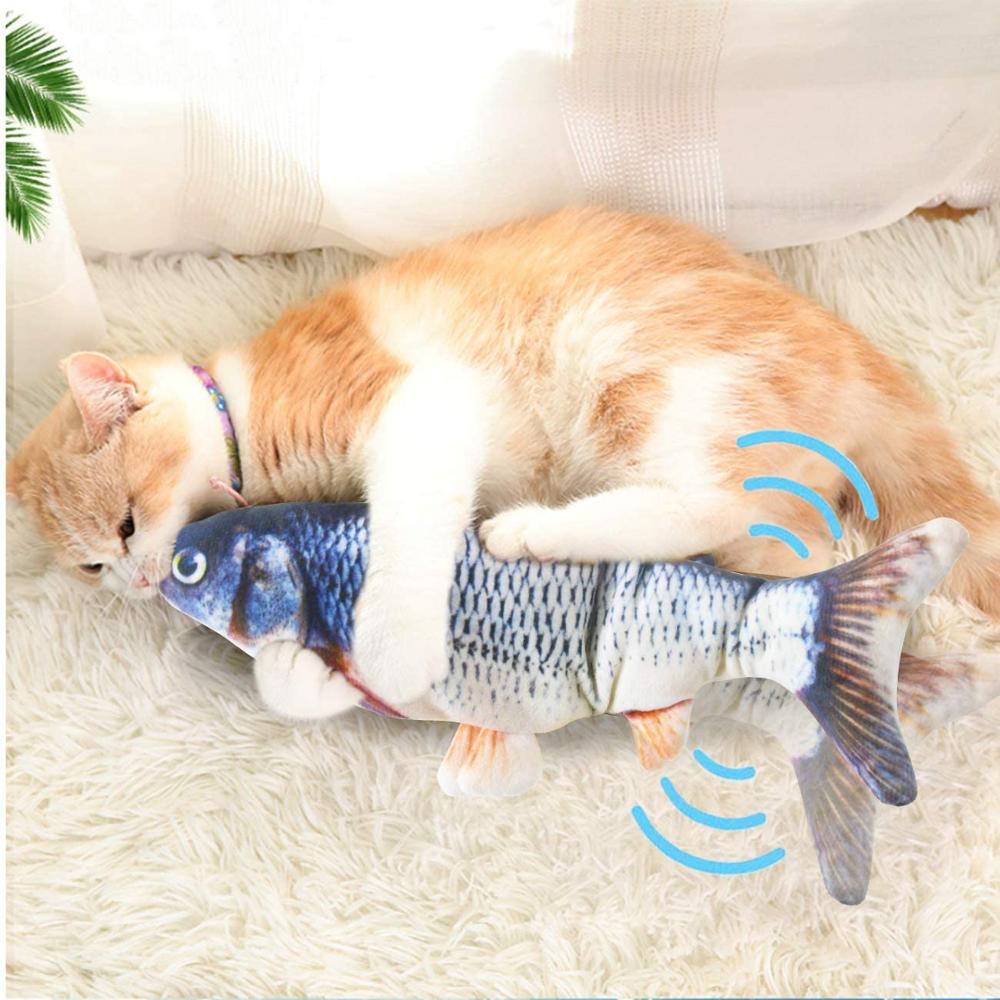 Cat Toy Fish Interactive USB Charging Electric Realistic 3D floppy Fish toys for Cats Puppy Dog Pet Chew Bite Toys Pet Supplies