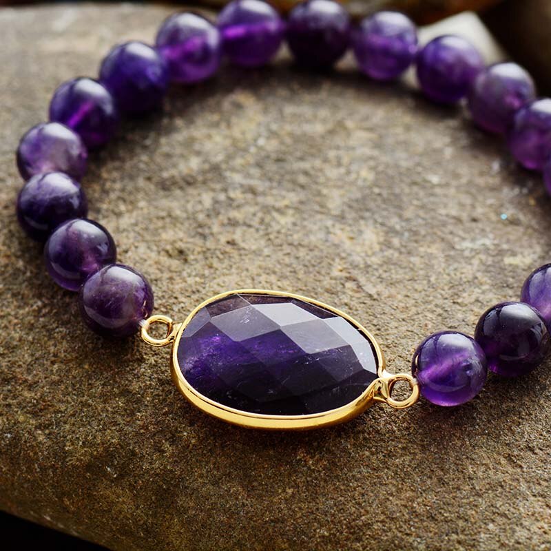High End Women Bracelets Labradorite Stretch Bracelets Natural Stone Charm Elastic Statement Bracelet Jewelry Wholesale