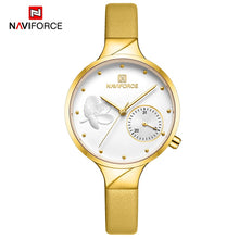 将图片加载到图库查看器，NAVIFORCE Women Watches Top Brand Luxury Fashion Female Quartz Wrist Watch Ladies Leather Waterproof Clock Girl Relogio Feminino
