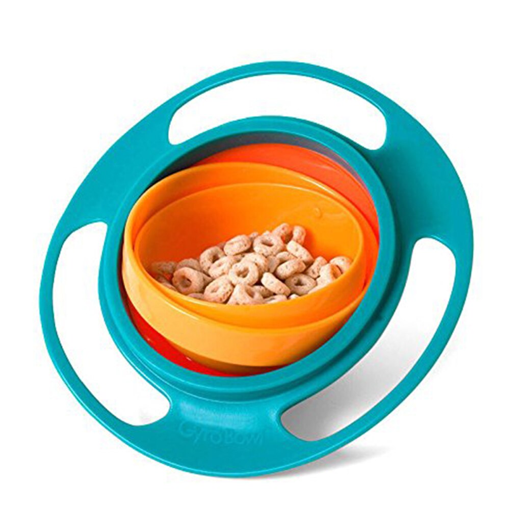 Gyro Bowl Dishes Anti Spill Bowl Smooth 360 Degrees Rotation Gyroscopic Bowl For Baby Kids